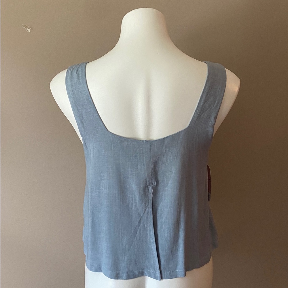 Becool Women's Heather Blue Sleeveless Sleeveless Cropped Tank Top Size Small - Picture 3 of 5